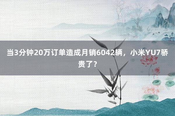 当3分钟20万订单造成月销6042辆,小米YU7骄贵了?